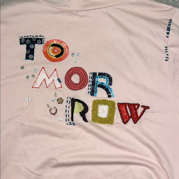 Anthropologie Postmark Tomorrow Embroidered Sequence Beaded Mock Neck Sweater - Picture 8 of 10